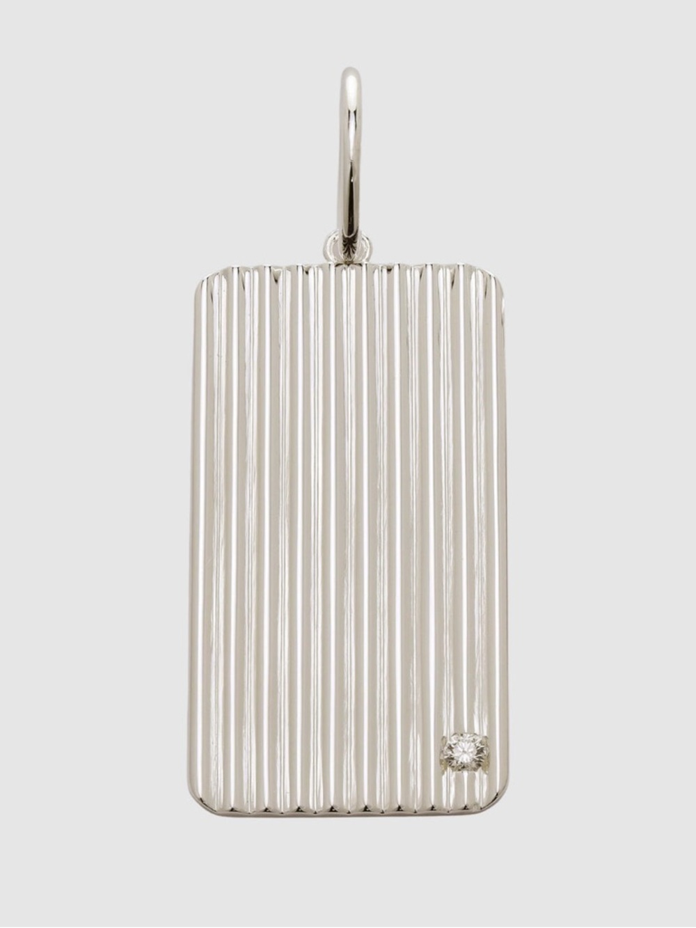Diamond Rectangle Barre Medallion with Diamond & Removable Silk Cord Necklace - Picture 2 of 16